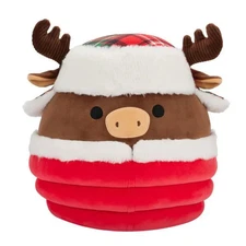 Squishmallows Winter Squad 12" Maurice the Moose Red Jacket Plush Doll Toy