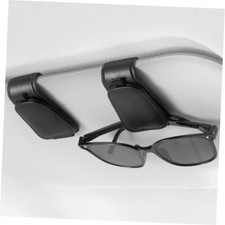 Sunglass Holder for Car Visor, Glass Magnetic Leather Clip, 2 Classic Black
