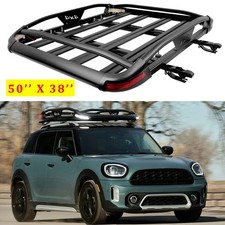 Car Roof Rack Cargo Basket + Cross Bars w/ LED Light For Mini Countryman 2017-25