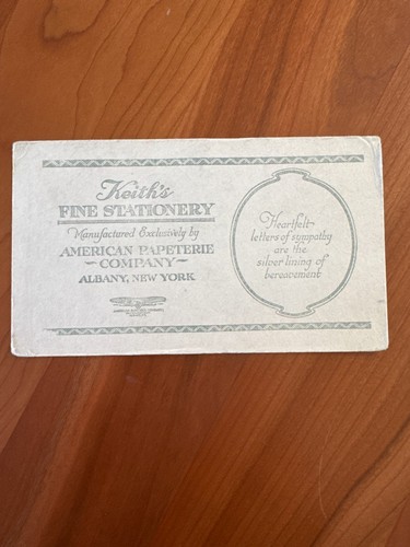 FREE SHIP! Early 1900s Keith's Fine Stationary American Papeterie Co Albany