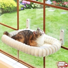 Folding Cat Window Perch Heavy Duty Metal Frame Machine Washable Bed 40 lbs New