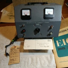 EICO 1060-S LOW RIPPLE BATTERY ELIMINATOR & CHARGER BATTERY VINTAGE FOR COLLECTO