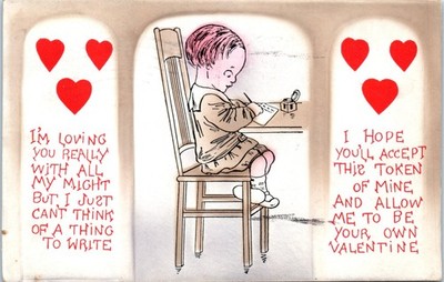 Vintage 1931 Postcard Be My Valentine I Don't Know what to say I hope you will 