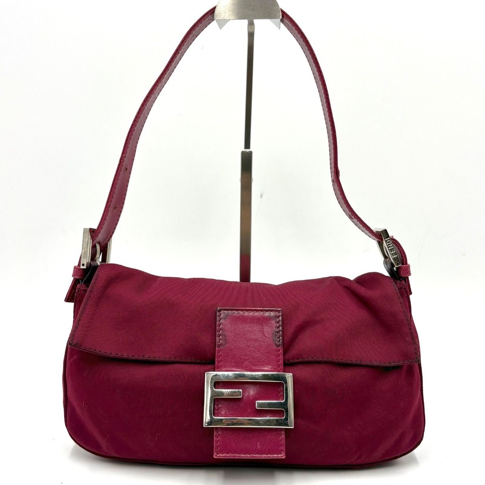 Auth FENDI Cotton Jersey Mamma Bucket Shoulder Bag Rose Pink 26424 3Y1078