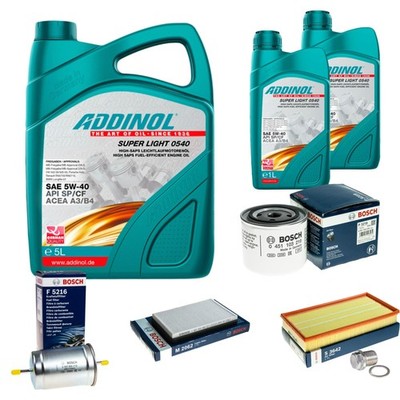 BOSCH Inspektionspaket 7L ADDINOL SUPER LIGHT 5W-40 für Volvo 850 Kombi LW 2.3