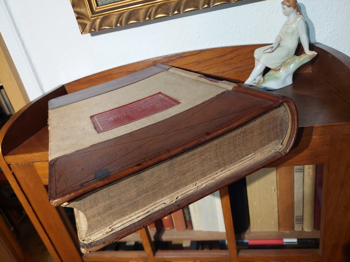 BANK GERINGSWALDE Prachtvolles GESCHÄFTSBUCH HAUPTBUCH 1905 LEDER HANDEINBAND