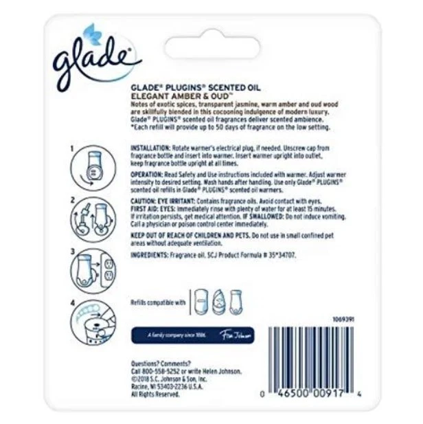 6PK Glade Elegant Amber & Oud PlugIns Scented Oil Air Freshener (12 Total) - Image 3 of 3