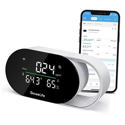 Smart Air Quality Monitor with PM2.5, WiFi, Temperature & Humidity Sensors,