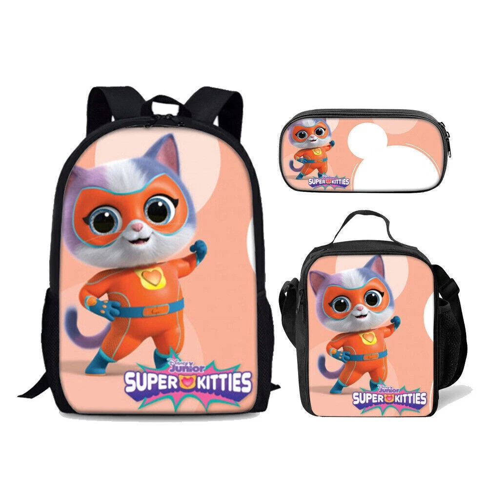 Super Kitties Backpack Set, School Bag Lunch Bag Pencil Case
