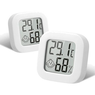 Mini LCD Thermometer, Pack of 2 Digital Thermometer, Indoor Hygrometer, Hygro...