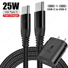 25w Type USB-C Super Fast Wall Charger 10FT Cable For Samsung iPhone 15 16e 17