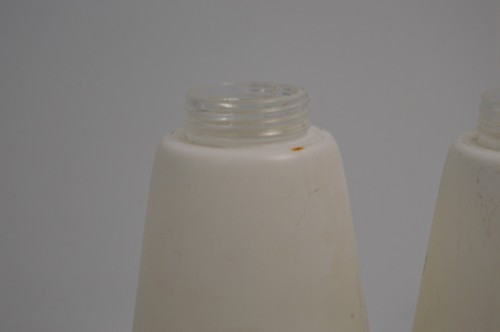 2 Vintage MCM White Pole Lamp Shades 8.25" Long with Threaded 2" Fitter Glass - Picture 3 of 24