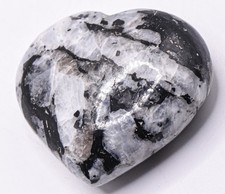 2.5" Rainbow Moonstone Heart Polished Feldspar Gemstone Crystal Mineral - India