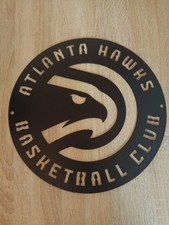 Atlanta Hawks Logo Métallique Noire 33cm