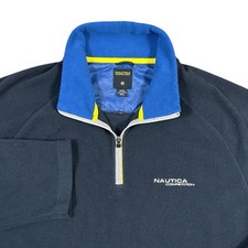 Vtg Nautica Competition Fleece 1/4 Zip Pullover Fleece Blue Size XL Mens Read