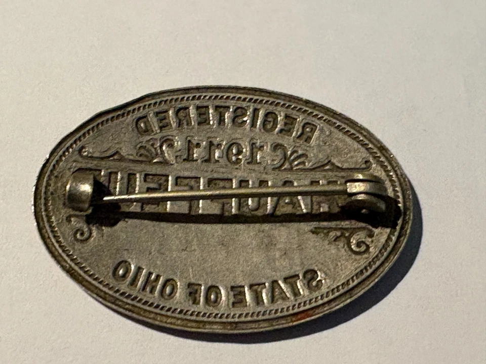 RARA LICENCIA DE INSIGNIA DE CHOFER REGISTRADA OHIO 1911 ANTIGUA CON TAPA TRASERA  Foto 2 de 2