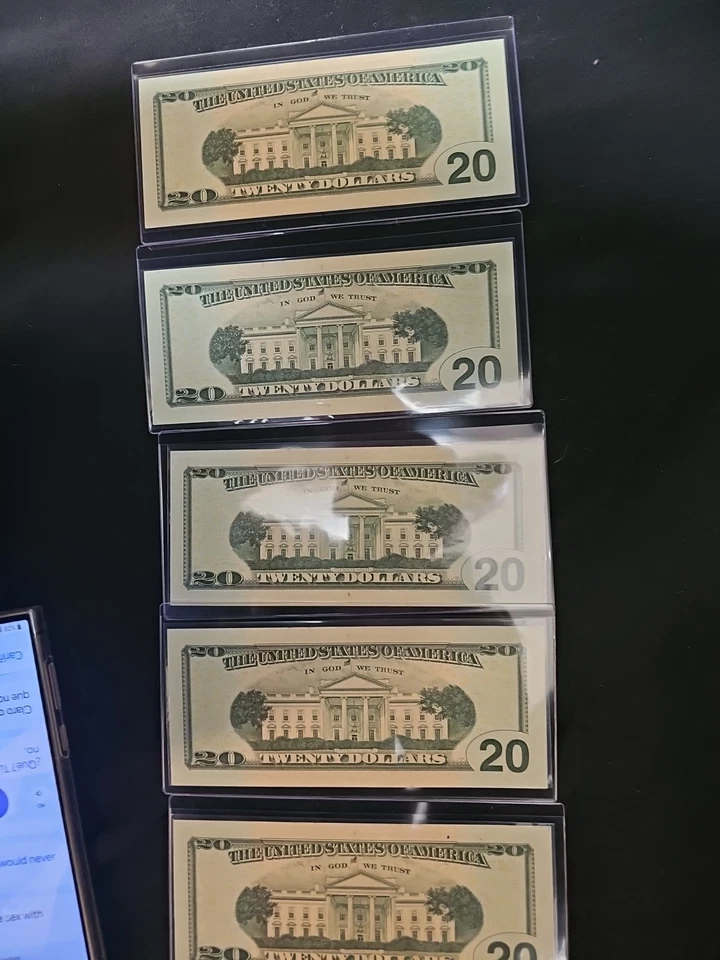 5 LUCKY 2017 20 Dollar Bills with Sequential Ser. Numbers an 69 & 777 In Serial# - Image 4 of 4