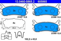 ATE Bremsbelagsatz Scheibenbremse 13.0460-5865.2 FüR Mazda MX NA NB 323 BA 1 2 5