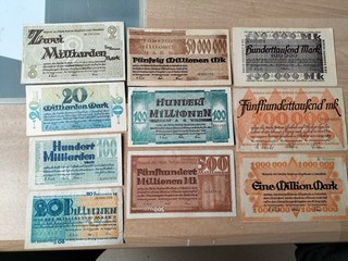 10 x Bottrop Gladbeck & Osterfeld from 100 Thousand to 20 Trillion Mark 1923