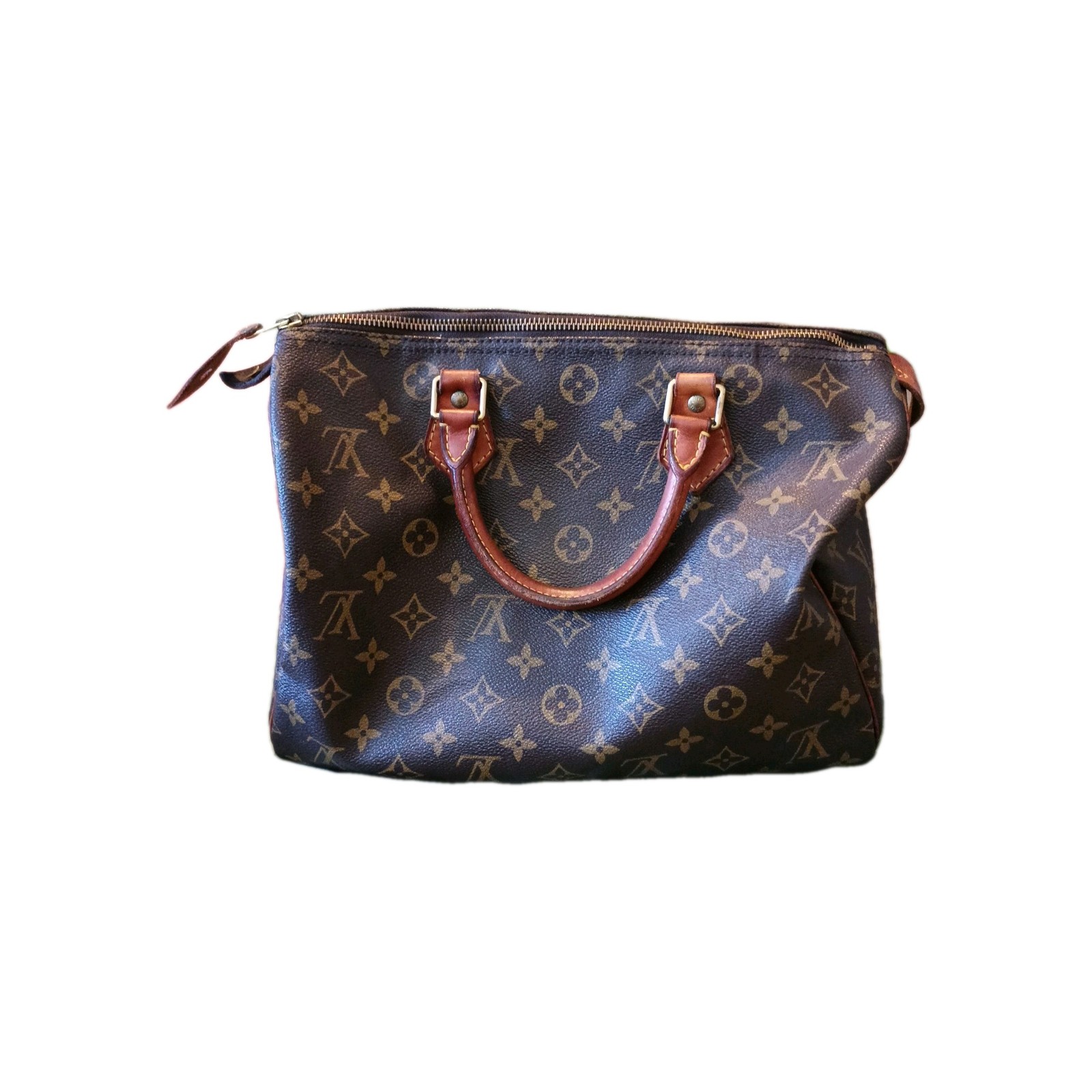 Louis Vuitton Monogram Speedy 30 Brown Leather Handbag
