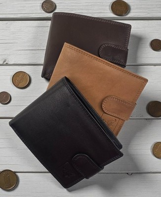 Premium Qualität Echt Leder RFID Geschützt Geldbörse Kreditkartenetui Münzfach