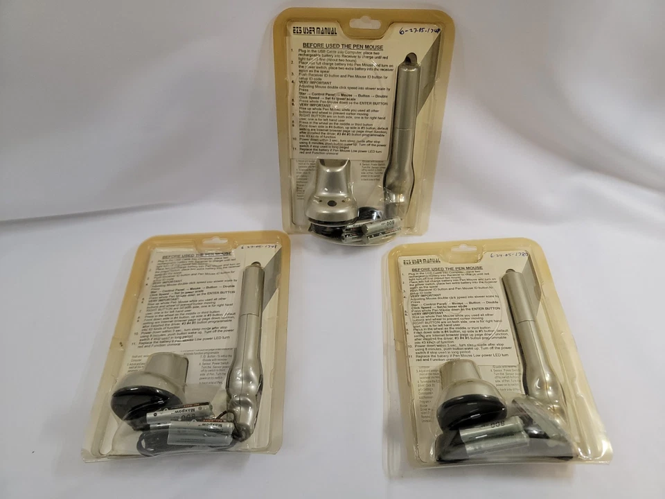Lot Of 3 New Old Stock EZ5 Wireless Optical Pen Mouse With Stand Ambidexterous  - Image 3 of 4