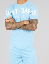 Avant Garde Men's Twinset, T Shirt  Shorts, Blue Size Medium - BNWT