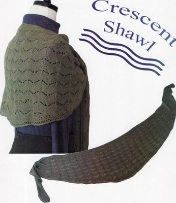 Jojoland Knitting Pattern - Crescent Shawl by Lijuan Jing - Image 1 of 2