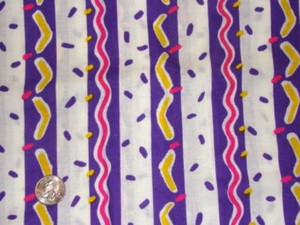 G 1 Yd Fiesta Purple Banana Yellow Striped 100% Cotton Fabric Sewing Fashion 