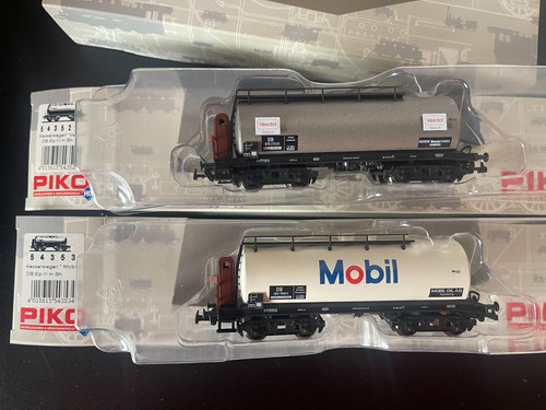 HO - PIKO - Kesselwagen-Set 54352/54353 "MOBIL/VEEDOL" der DB Ep. III  NEU + OVP | Zustand: Neu