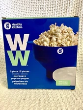 Weight Watchers NIB 10 Cups BLUE Silicone Popcorn Maker Collapsible Bowl