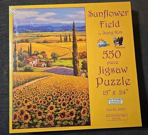 Sunsout Sunflower Field 550 Piece Jigsaw Puzzle Flower Fram Brand New Sealed Usa