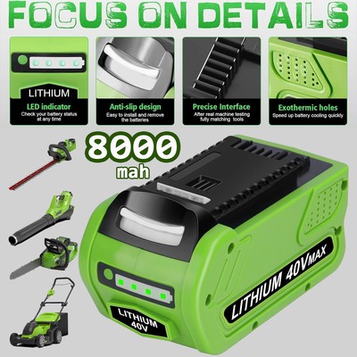 8.0Ah 29472 29462 For GreenWorks Lithium G-MAX Battery 29462 40V 29482 Brand new