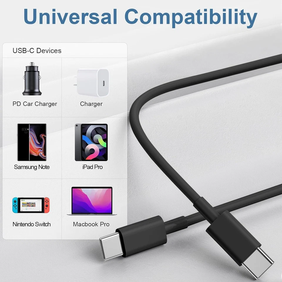 Cargador de pared rápido tipo USB-C de 25 W + cable de 6 pies para Galaxy S24 S23 S20 S21 lote de 5G EE. UU. Foto 4 de 4