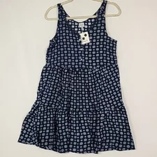 NEW Cozy Co Boho Anthro Geometric Navy BlueTiered Skirt Dress Size M NWT