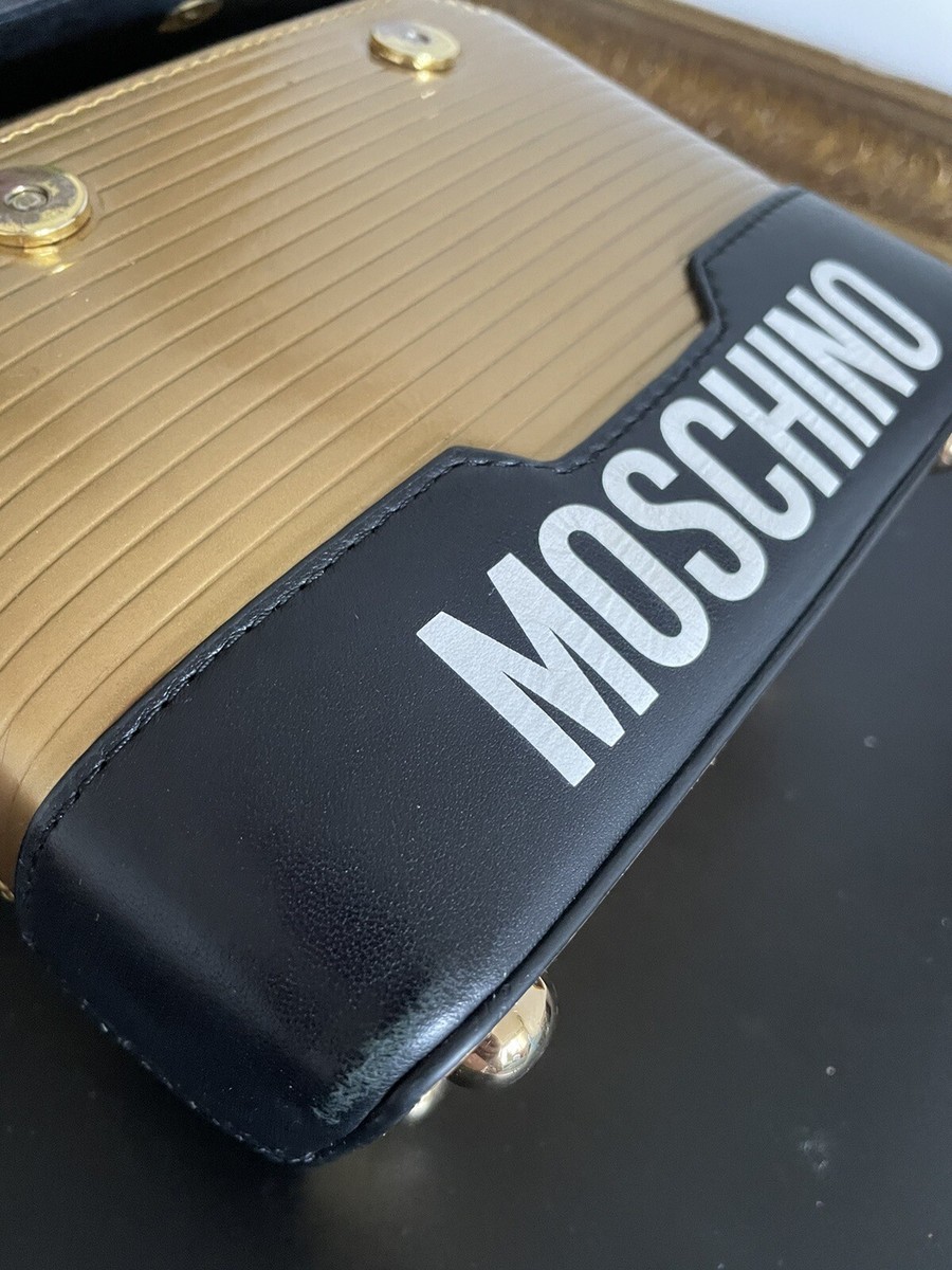 Moschino X HM bag Super Rare Black and Gold Leather Black