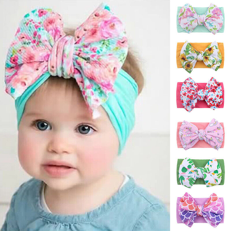 Big Bow Baby Headbands Kids Hair Accessories Soft Elastic Hair Band  Headwear | eBay