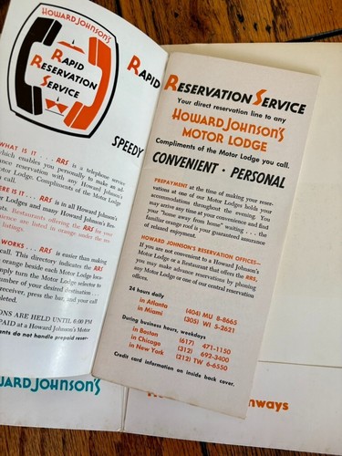 Carpeta de invitados Howard Johnson's 1965 y directorio de lodges y restaurantes de motor - Imagen 5 de 6