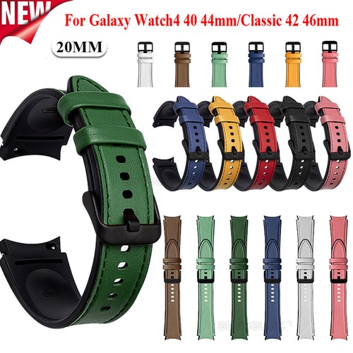 Leather Band Strap for Samsung Galaxy Watch 5 Pro 45mm 4 44/40mm Classic 42/46mm - Picture 5 of 17