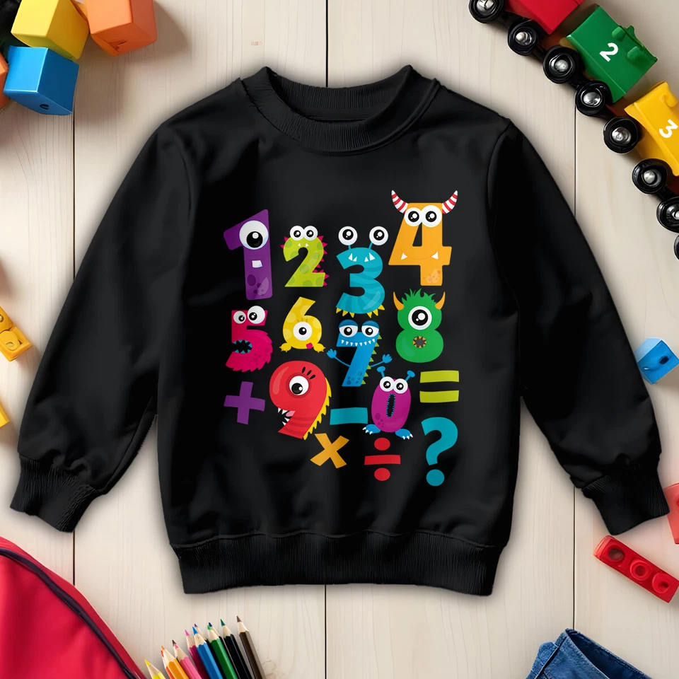 Jungen und Mädchen Monster Zahl Tag Ideen Pullover Sweatshirt für Kinder #ND