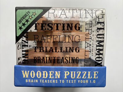 Teuflisches Holzpuzzle The Lock Cube Brainteaser IQ-Test Neu in Box Tolles Geschenk