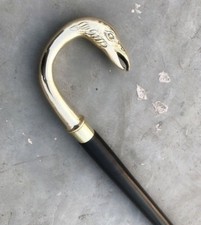 Modern Brass Head Antique Spank Vintage Wooden Walking Stick Cane