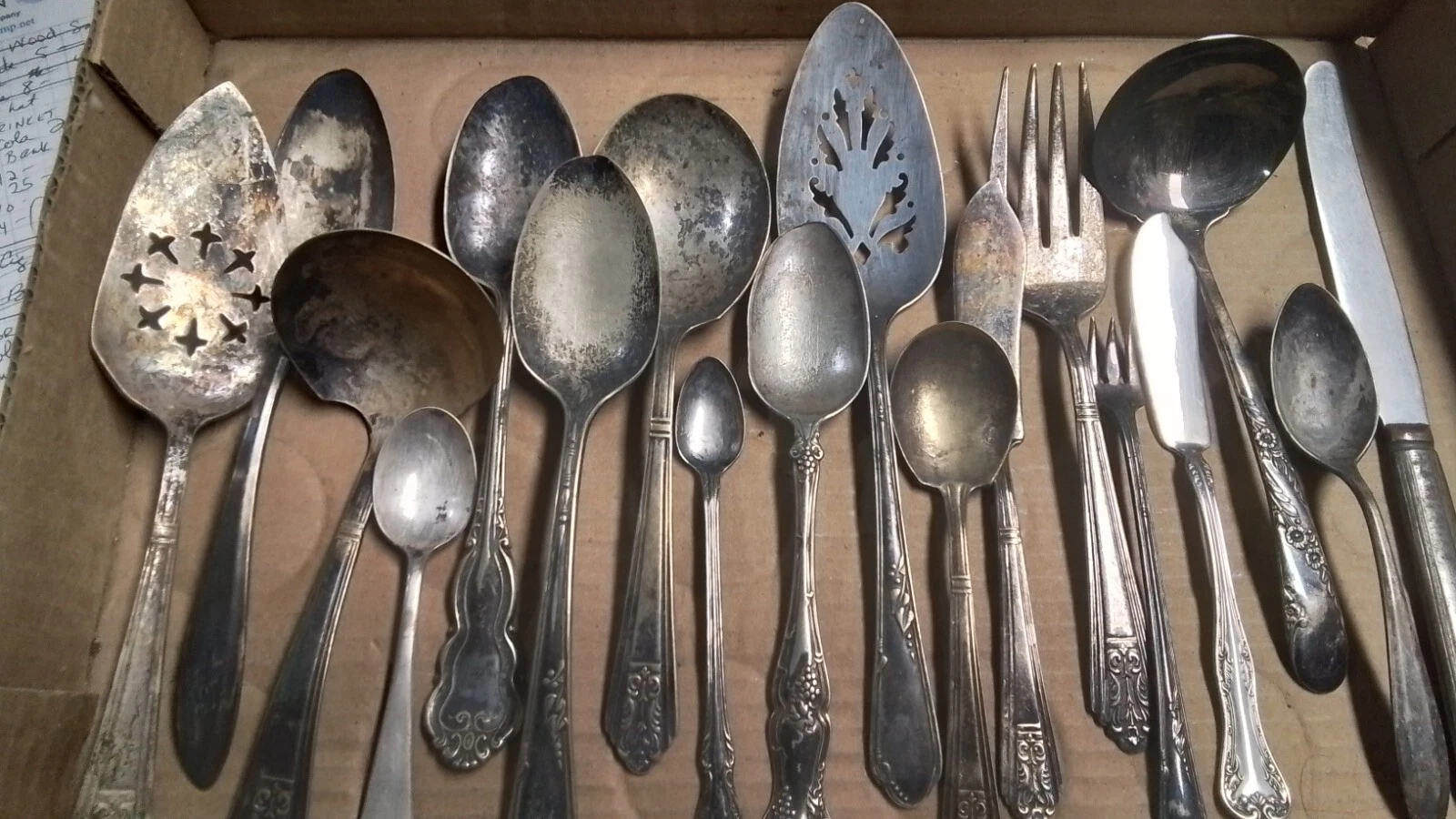 Lot of 18 Vtg Silverplate Flatware Items serving spoons repurpose replacemen