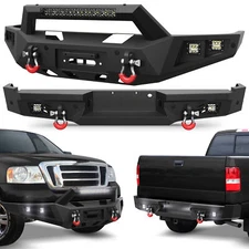 For 2006-2008 Ford F150 Front or Rear Bumper Steel with Winch Plate & LED Lights