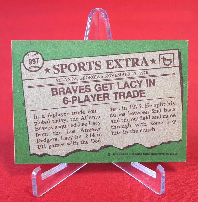 Lee Lacey Sports Extra 1976 Baseball Card TOPPS #99T EX-MT | eBay