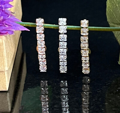 Reverse Navel Jewelry Cubic Zirconia Belly Ring - 5 CZ Gem Vertical Drop, Surgical Steel, 14G - Super Cute Navel Jewelry Snake Belly Button Rings - Foto 9