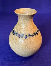 Vintage 1970’s Jugtown Ware Salt Glazed Stoneware Neck Vase - 8”