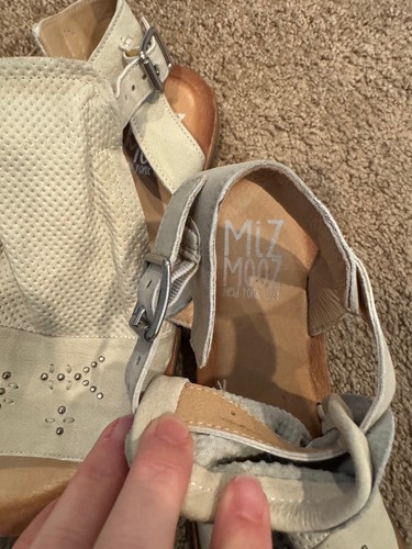Miz Mooz Beige Ivory Boho Leather Buckle Sandal EU Size 41 US Size 9.5 NWOT - Picture 5 of 6