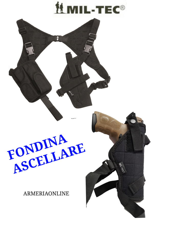 Fondina Ascellare Universale - Con Tasca Per Cellulare, Regolabile, Per Pistole Softair E Caccia