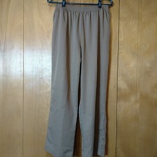 ALFRED DUNNER WOMEN'S SIZE 14 DARK BEIGE ELASTIC WAIST PANTS